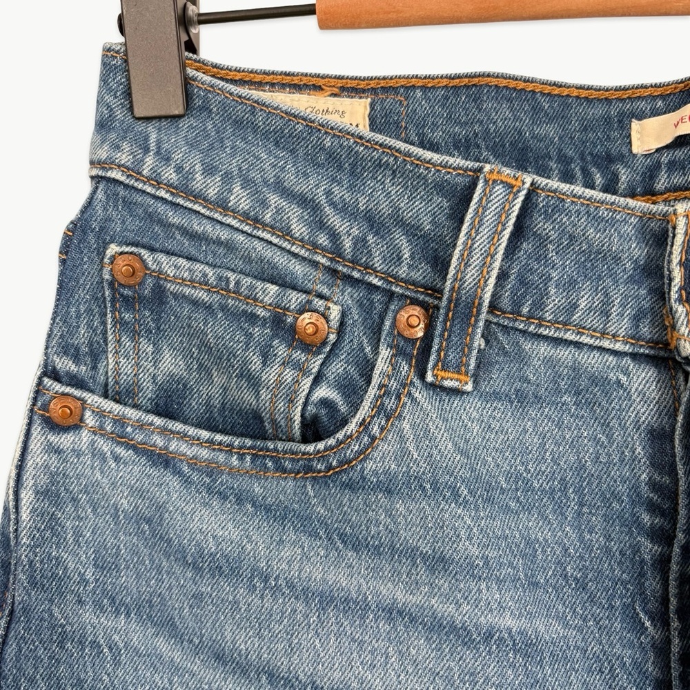 Levi’s Premium Wedgie Straight Ankle Jeans Size 26x26 Medium Wash High Rise - Picture 5 of 12